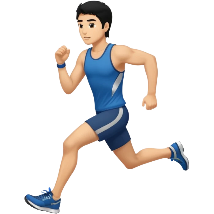 man running black hair emoji