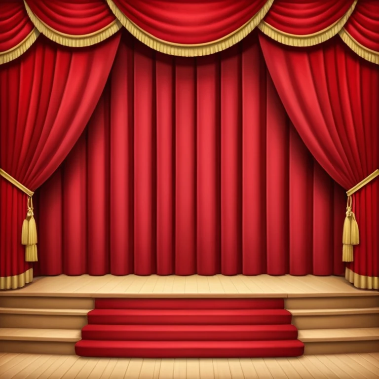 An empty theatre stage with red curtains emoji