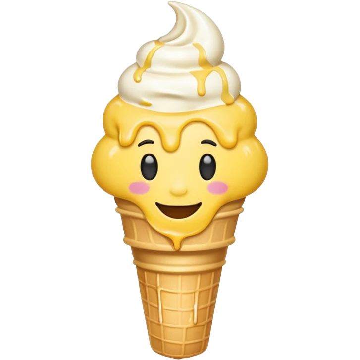 Smile emoji with ice cream emoji