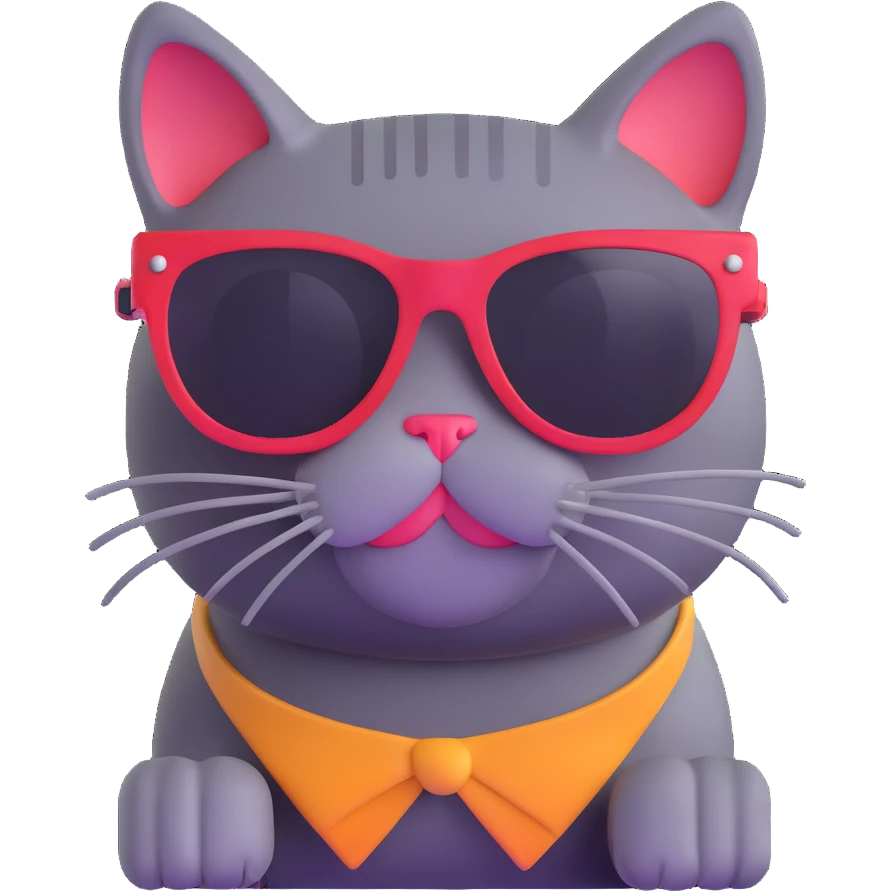 cool cat with sunglasses emoji