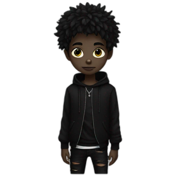boy goth black cool emoji