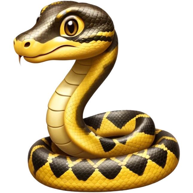 cinematic-cute-anaconda-portrait-emoji,-head-tilted-playfully-and-inquisitively,-with-a-sleek,-shimmering-body-adorned-with-detailed-scale-sriped patterns-and-round,-sparkling-eyes-full-of-wonder,-simplified-yet-irresistibly-adorable-features emoji