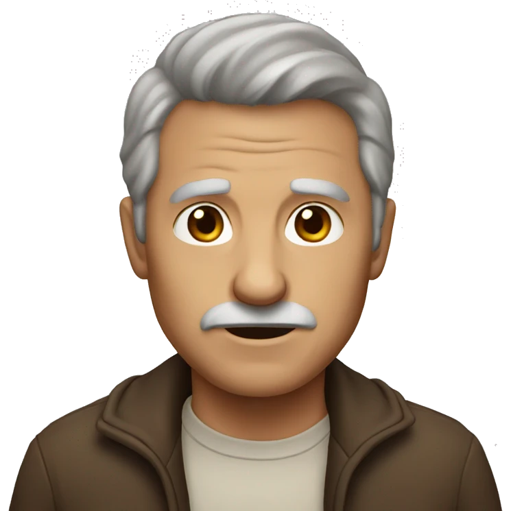 Brown hair, old man emoji