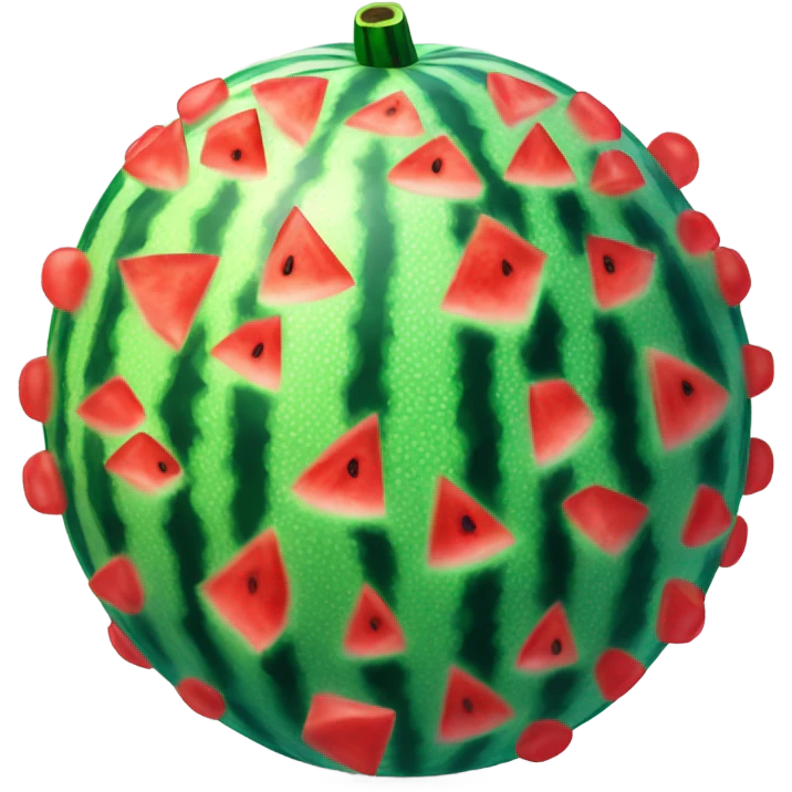 Hot realistic watermelon with crystallized emoji