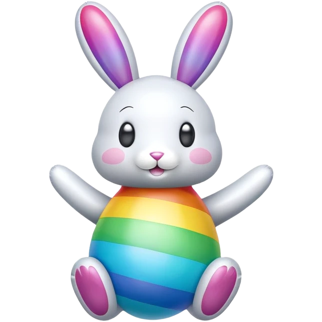 easter rainbow inflatable bouncy bunny emoji