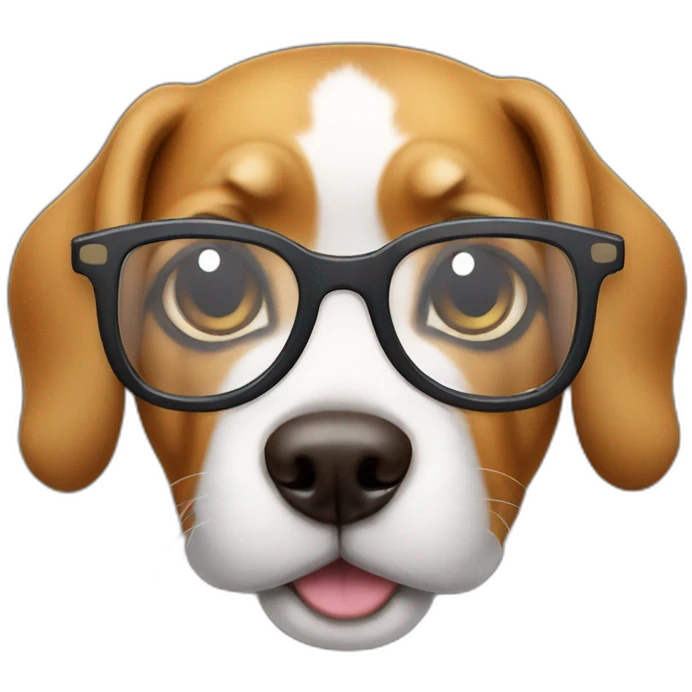 Dog with glasses emoji