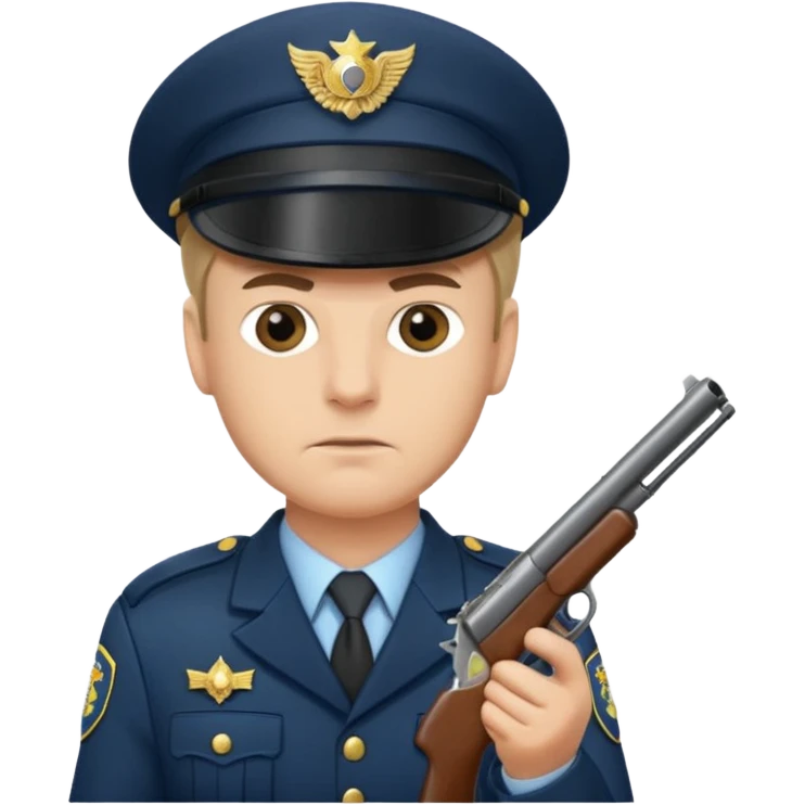 Officer with peaked cap + gun emoji