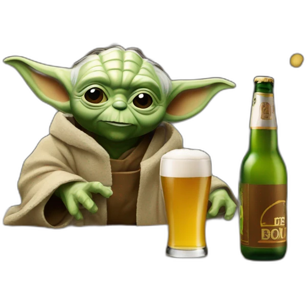 Yoda qui boit une bière emoji