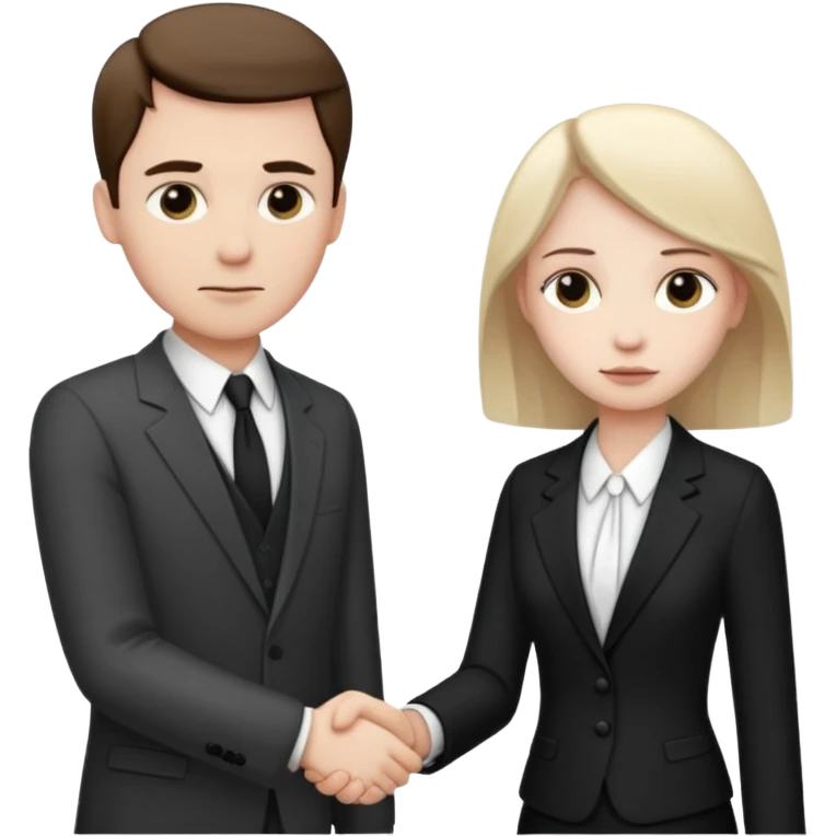 a sad couple shakes hands emoji