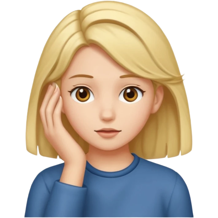 Girl tucking hair behind ear emoji