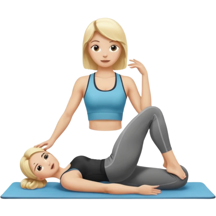 Blonde woman doing Pilates emoji