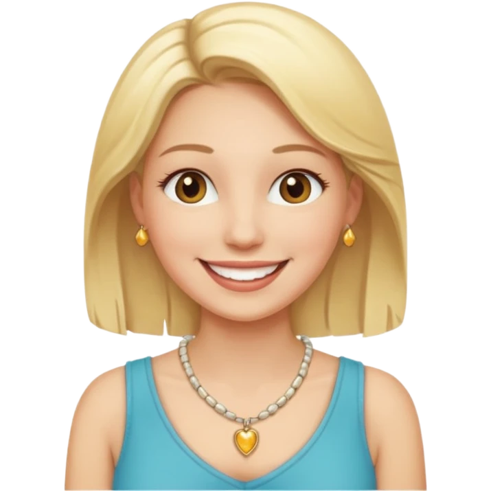 Face of blonde woman very happy emoji