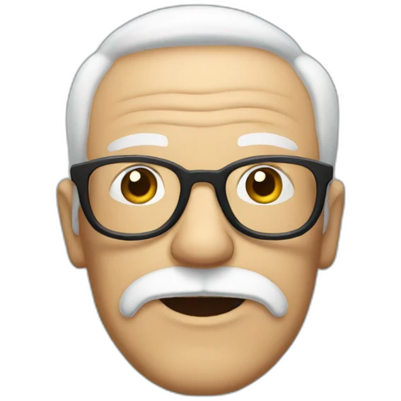 bold granpa with glasses and white beard emoji