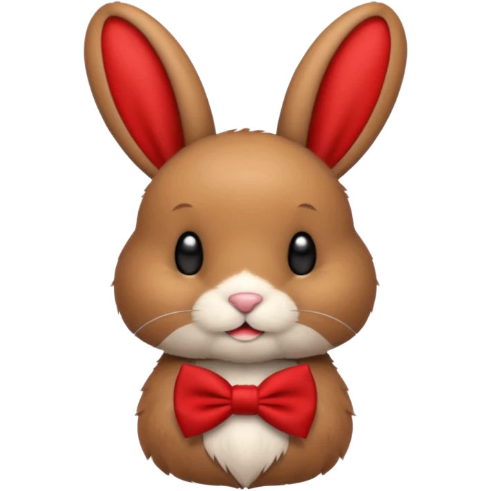 brown bunny with red bowtie emoji