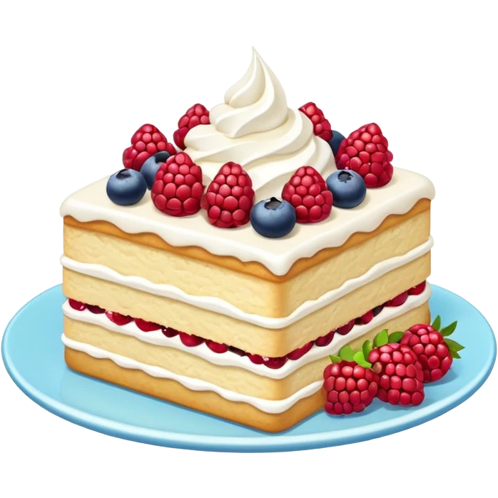 Piece of cake: vanilla biscuit, berries filling emoji