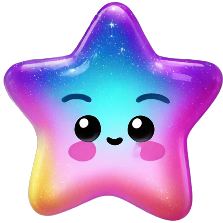Kawaii neon star glitter jelly bean emoji    emoji