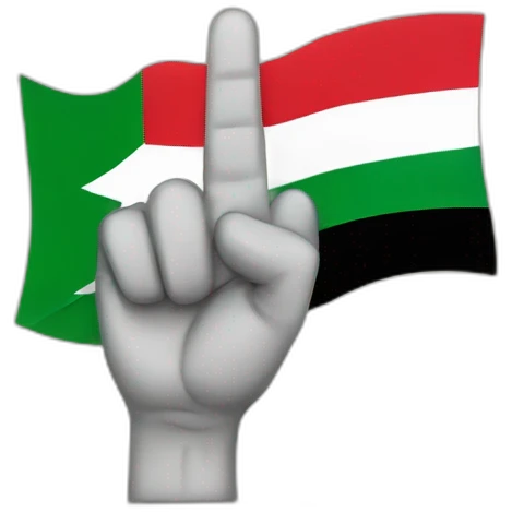 Palestine Flag with a Peace Fingers emoji