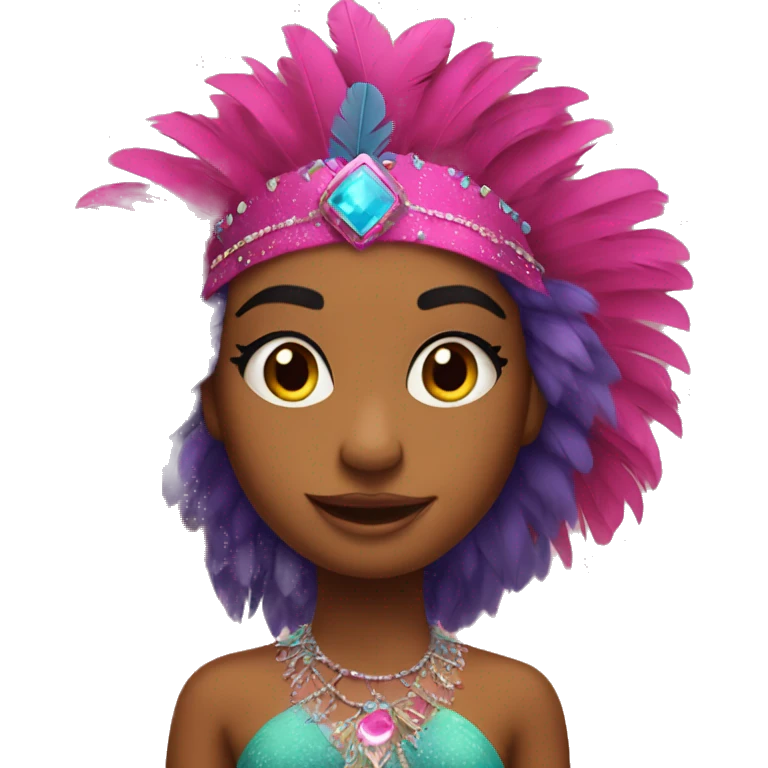 nella rose wearing carnival outfit feathers emoji