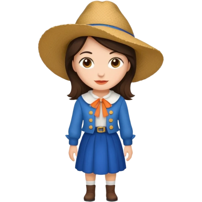 brunette woman with dutch clothing emoji
