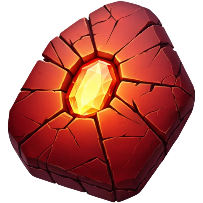 magical stone red bright light shine through cracks emoji