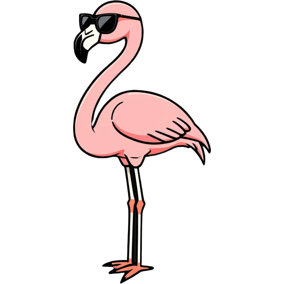 flamingo with sunglasses emoji