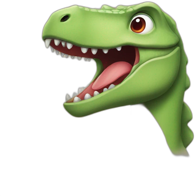 Dinosaur with heart instead of eyes emoji
