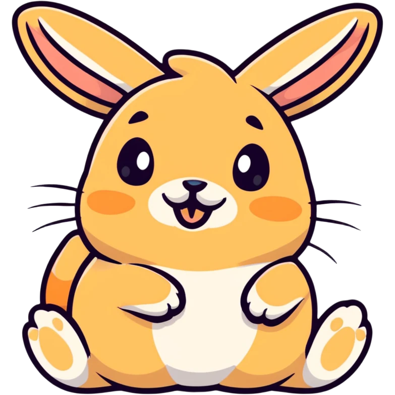 apricot bunny biting paw nervously emoji