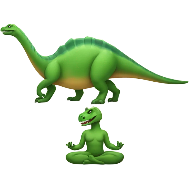 dinosaur doing yoga emoji