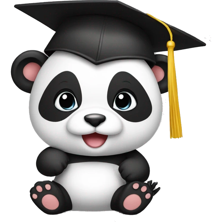 baby panda wearing graduation cap emoji