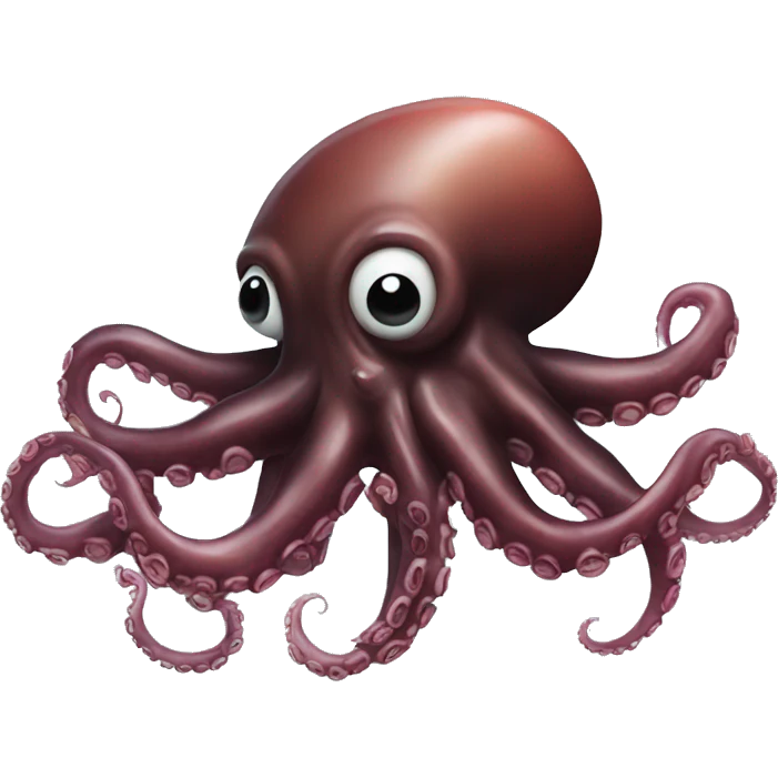 Black Alien Octopus with meat steak emoji