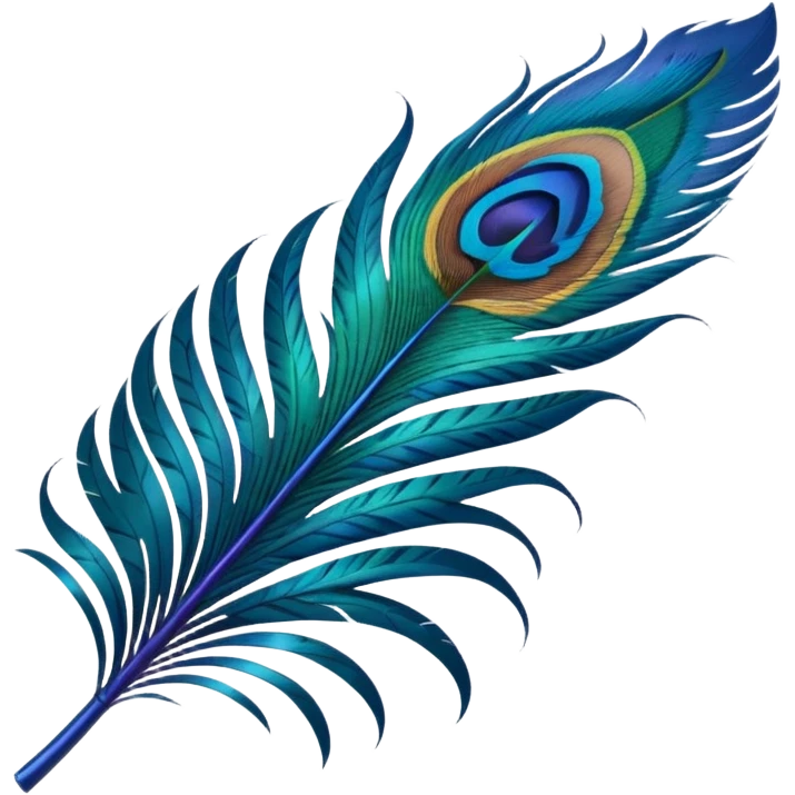 Make an peacock feather emoji. Like the reference image there is an peacock feather  emoji