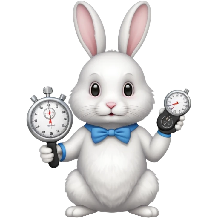rabbit holding a stopwatch emoji
