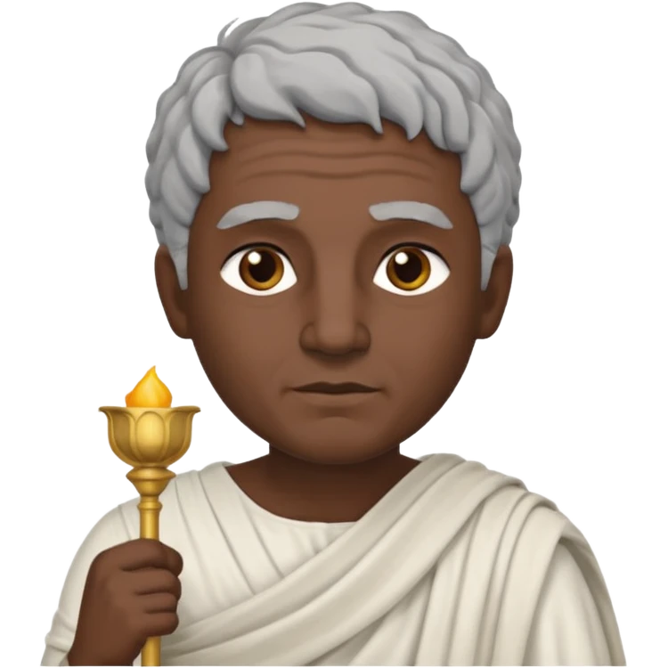 ancient greek writer with dark skin and grey hair emoji