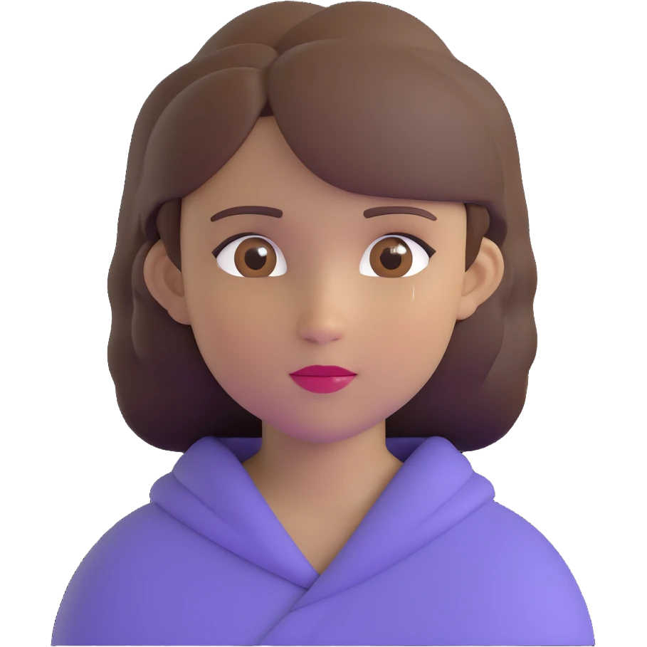 white girl with brown hair and brown eyes emoji