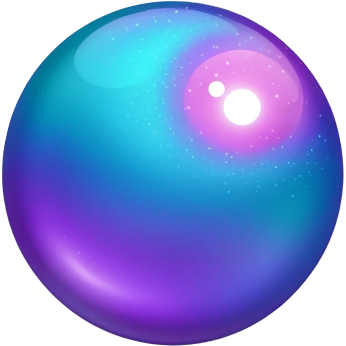 glitter purpel cian little ball emoji