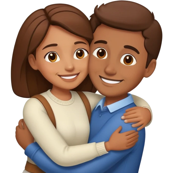 brown couple hugging  emoji