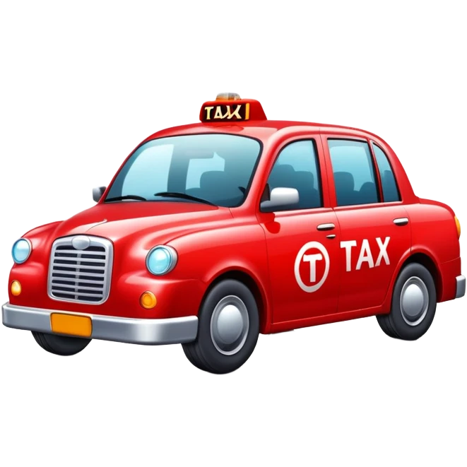 A red taxi cab with soda bubbles around it emoji