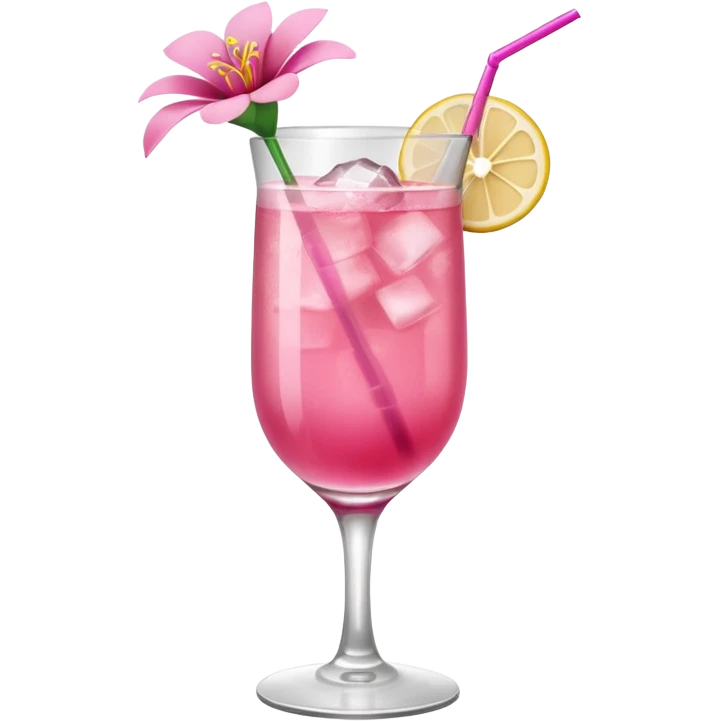 Pink Cocktail with flowers  emoji