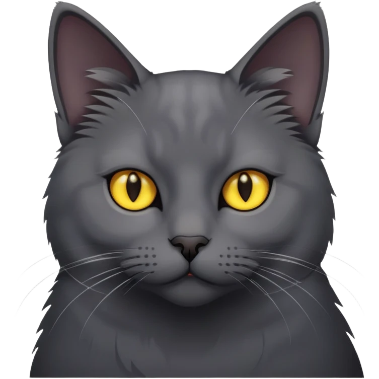 Cat dark grey eyes yellow  emoji