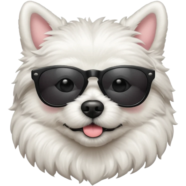 white dog with black sunglasses emoji