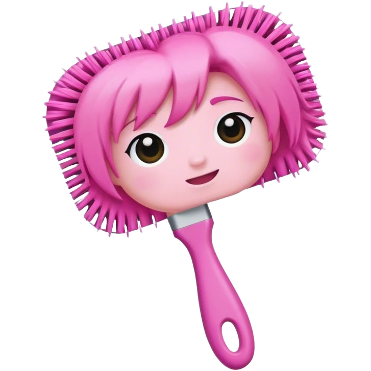 hair brush pink emoji