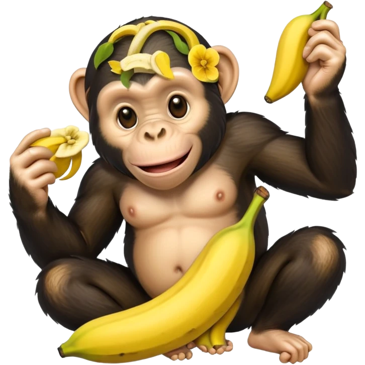 Chimpazii in banana emoji