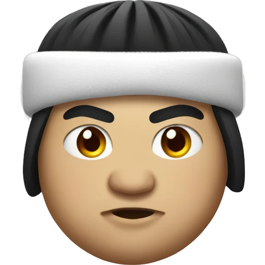 sumo wrestler wearing beanie emoji