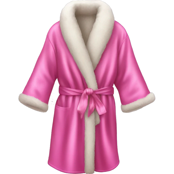 Pink satin robe with fur  emoji