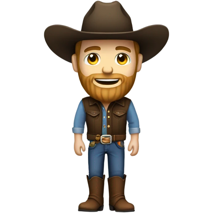 caucasian Cowboy with a beard emoji