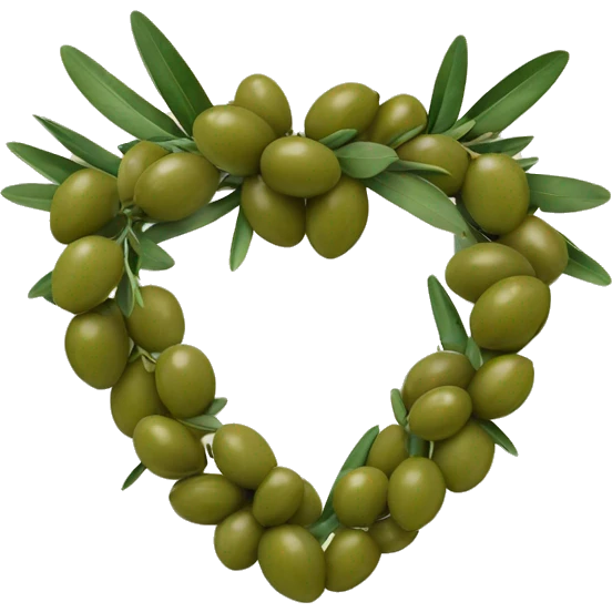 olive heart adorned with olive garland  emoji