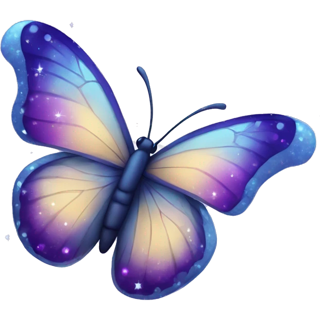 blue and purple butterfly with sparkles  emoji