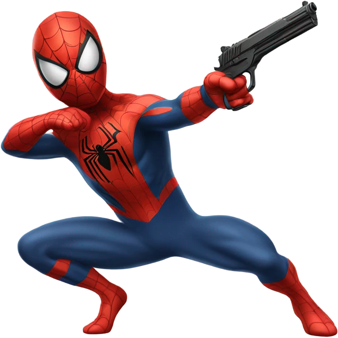 spiderman with a gun emoji