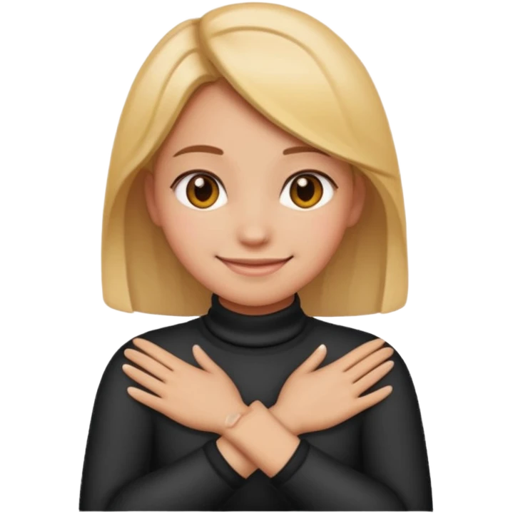 make a girl emoji crossing hands around neck emoji