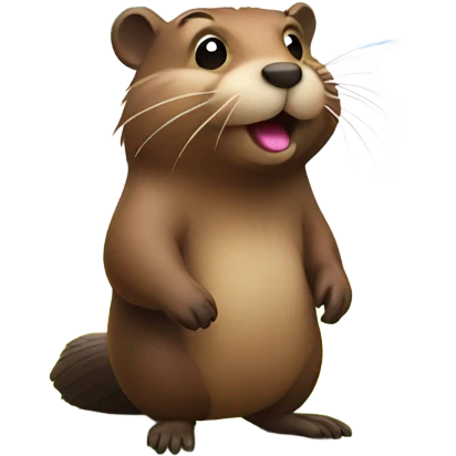 Beaver with rainbow emoji